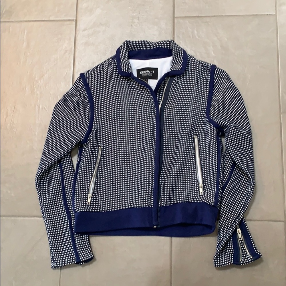 Never been worn navy stitched bomber jacket